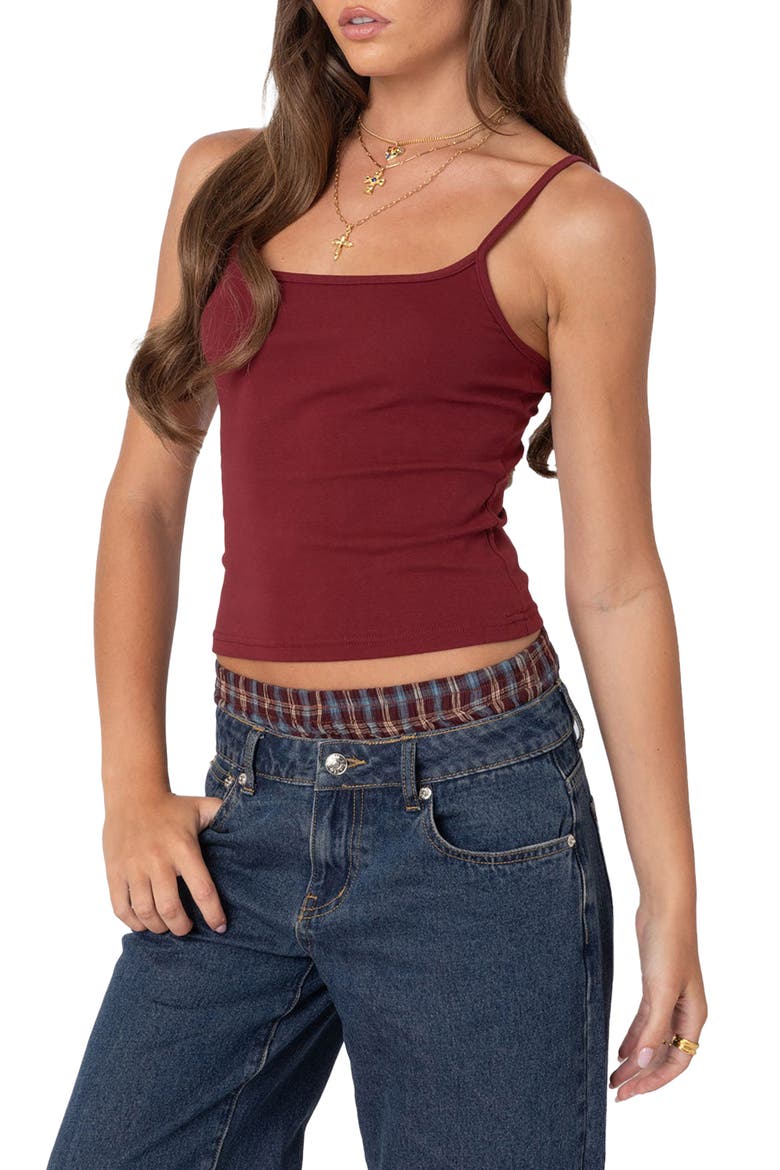 Deanna Crop Camisole, Alternate, color, BURGUNDY