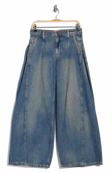 Free People Block Party Pleated Boyfriend Jeans