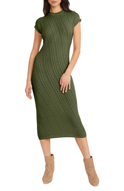 Cap Sleeve Midi Sweater Dress