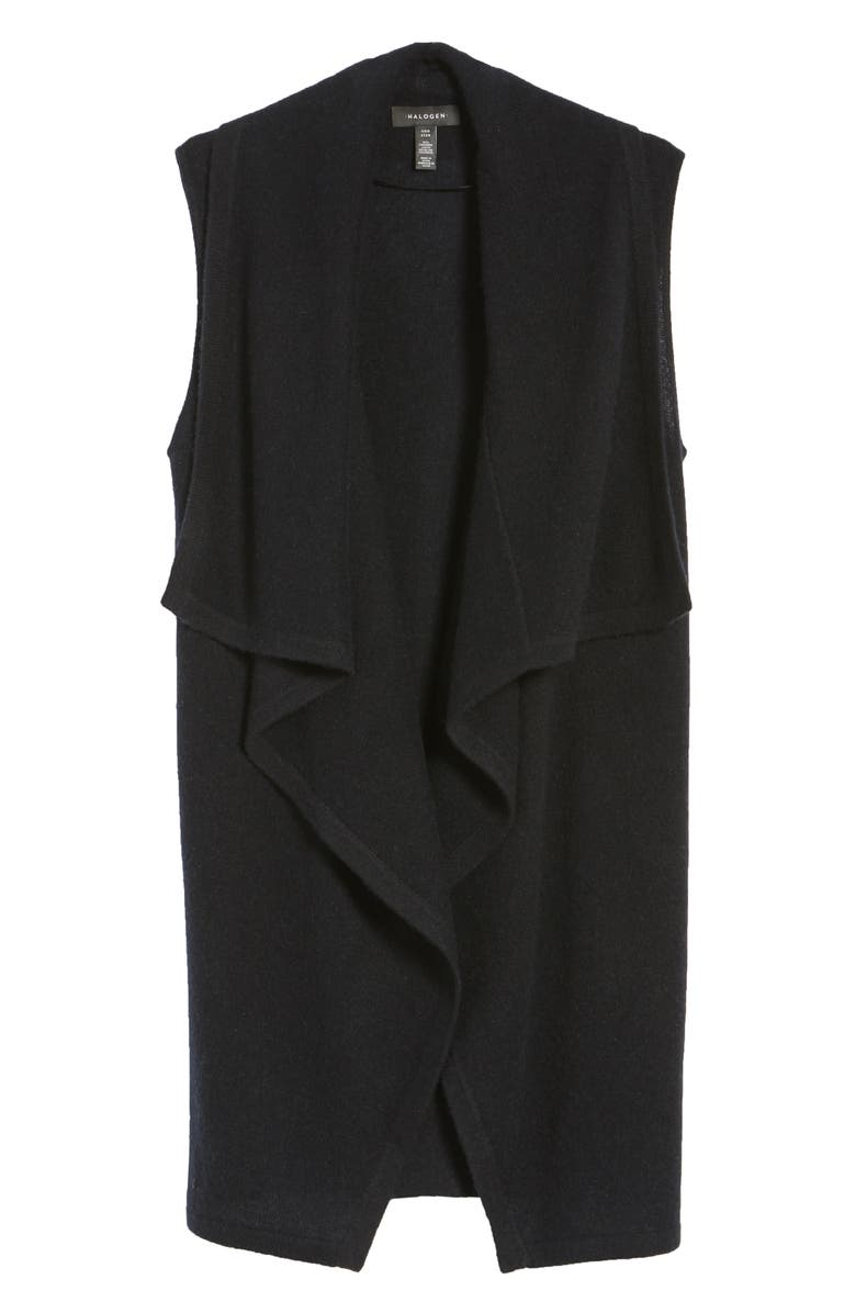 Halogen<sup>®</sup> Waterfall Drape Front Cashmere Vest, Alternate, color,