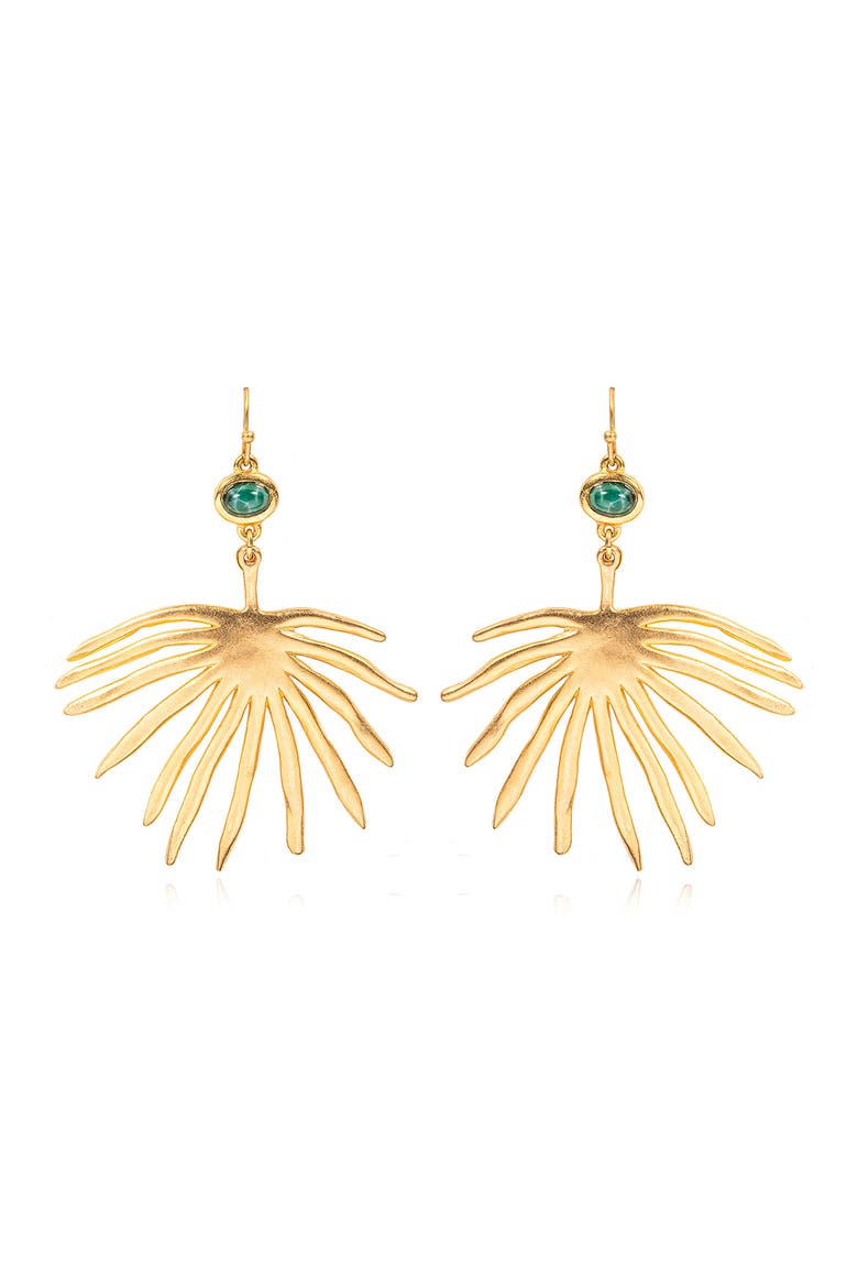 Marina Drop Earrings, Main, color, GREEN
