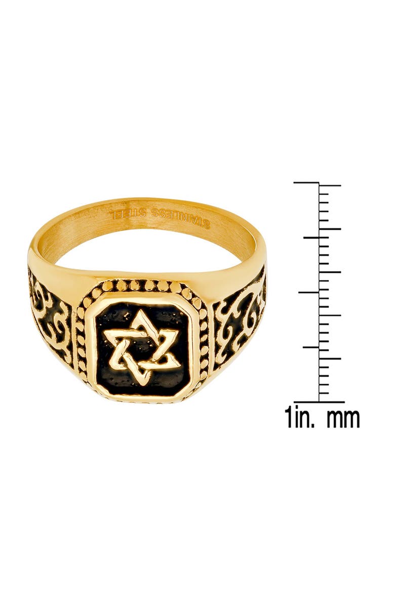 Men's 18k Gold Plated Star of David Signet Ring, Alternate, color, GOLD