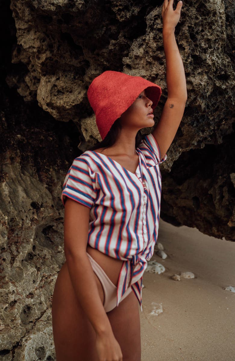 BRUNNA.CO The Naomi Jute Straw Hat, Alternate, color, Red
