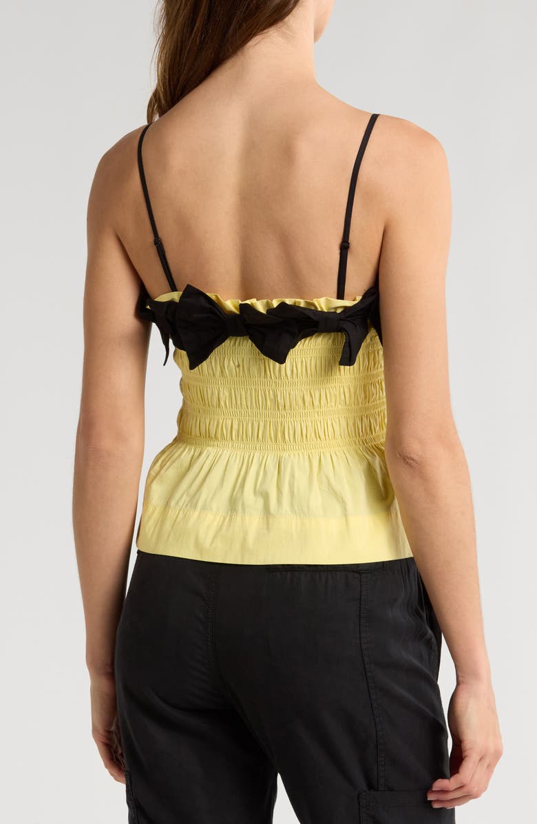 Damson Madder Bea Bow Accent Cotton Peplum Camisole, Alternate, color, Yellow