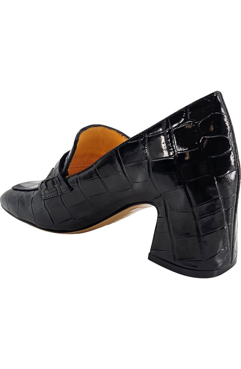 Madison Maison Heel Croc Embossed Loafer, Alternate, color, Black