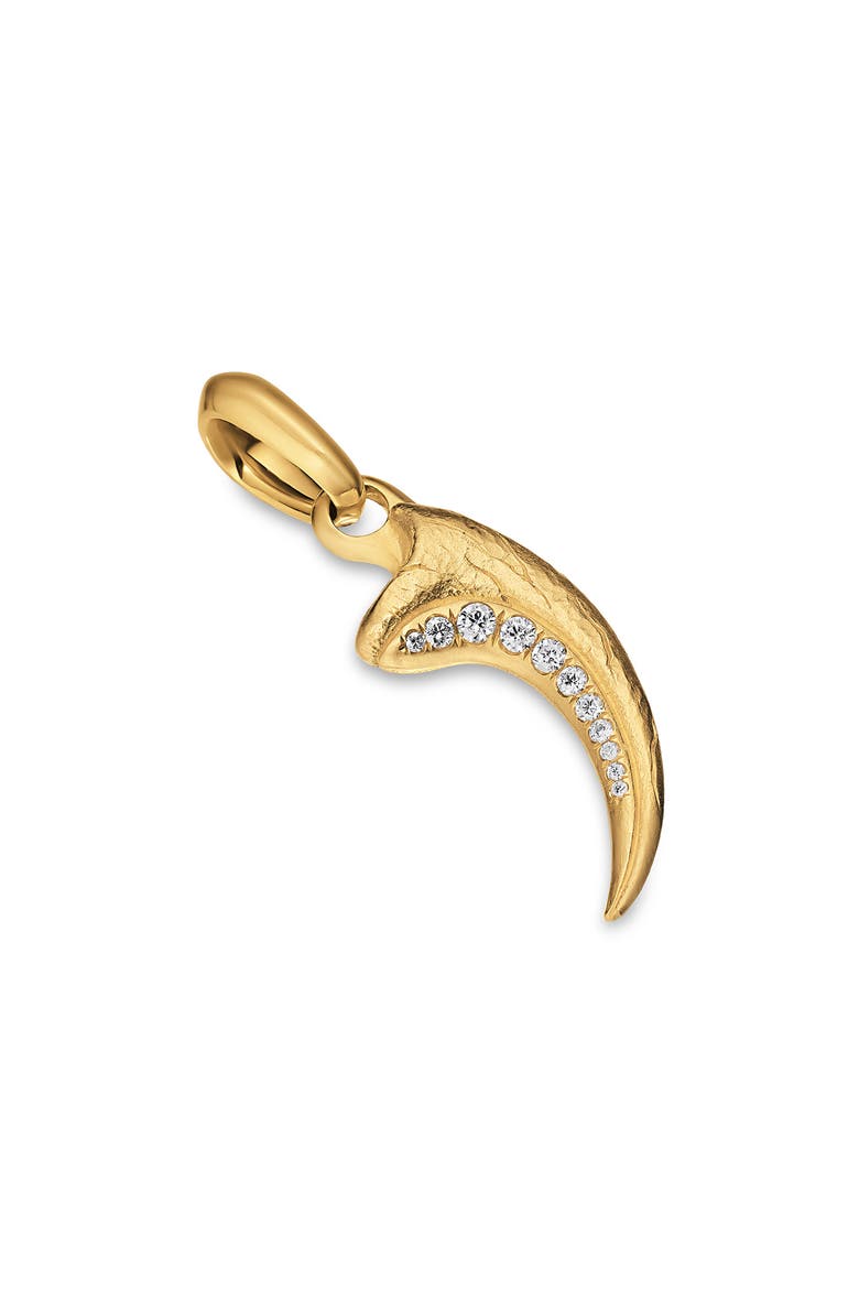 Men's Raptor Claw Amulet in 18K Yellow Gold with Diamonds, 27.3mm, Main, color, GOLD