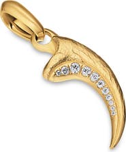 David Yurman Men's Raptor Claw Amulet in 18K Yellow Gold with Diamonds, 27.3mm