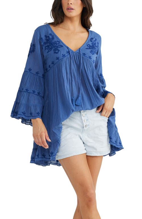 Talisman The Label Aneesa Embroidery Tunic In Blue