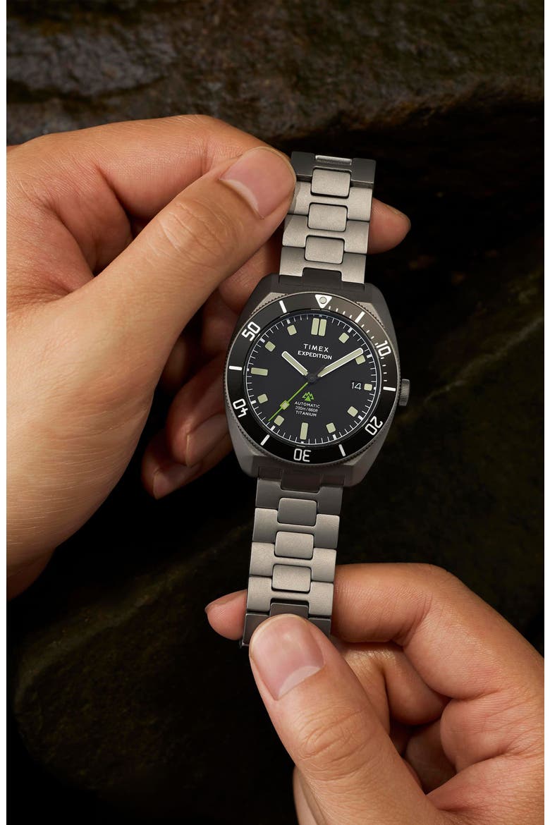 Expedition Pioneer Titanium Automatic Bracelet Watch, 41mm, Alternate, color, TITANIUM