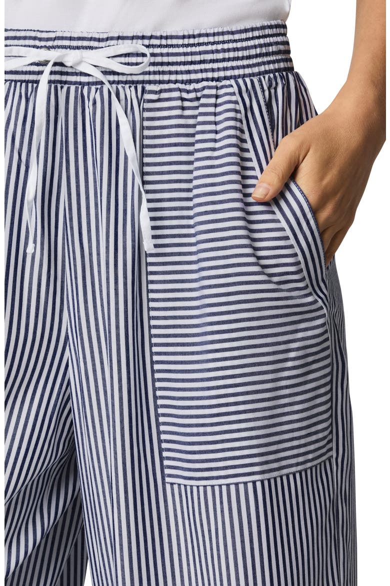 Ellie Stripe Wide Leg Drawstring Pants, Alternate, color, NAVY BLUE/ WHITE