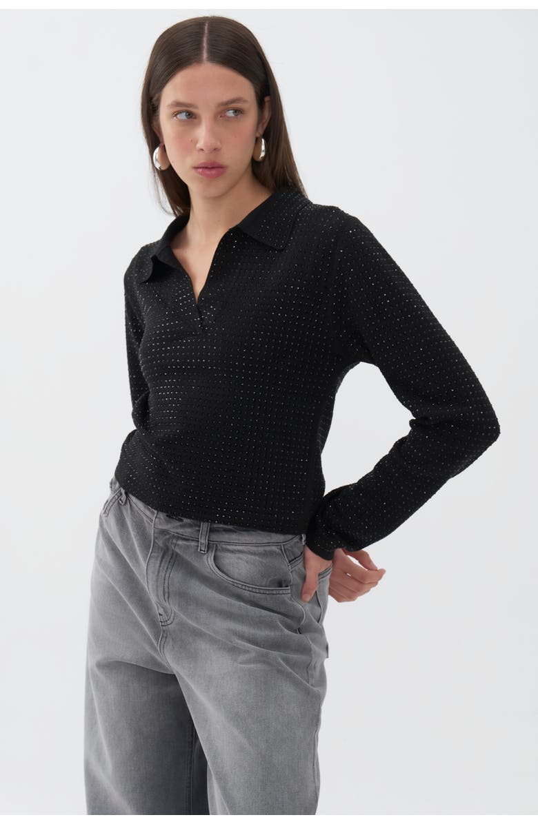 Nocturne Knit Polo Top, Main, color, 
