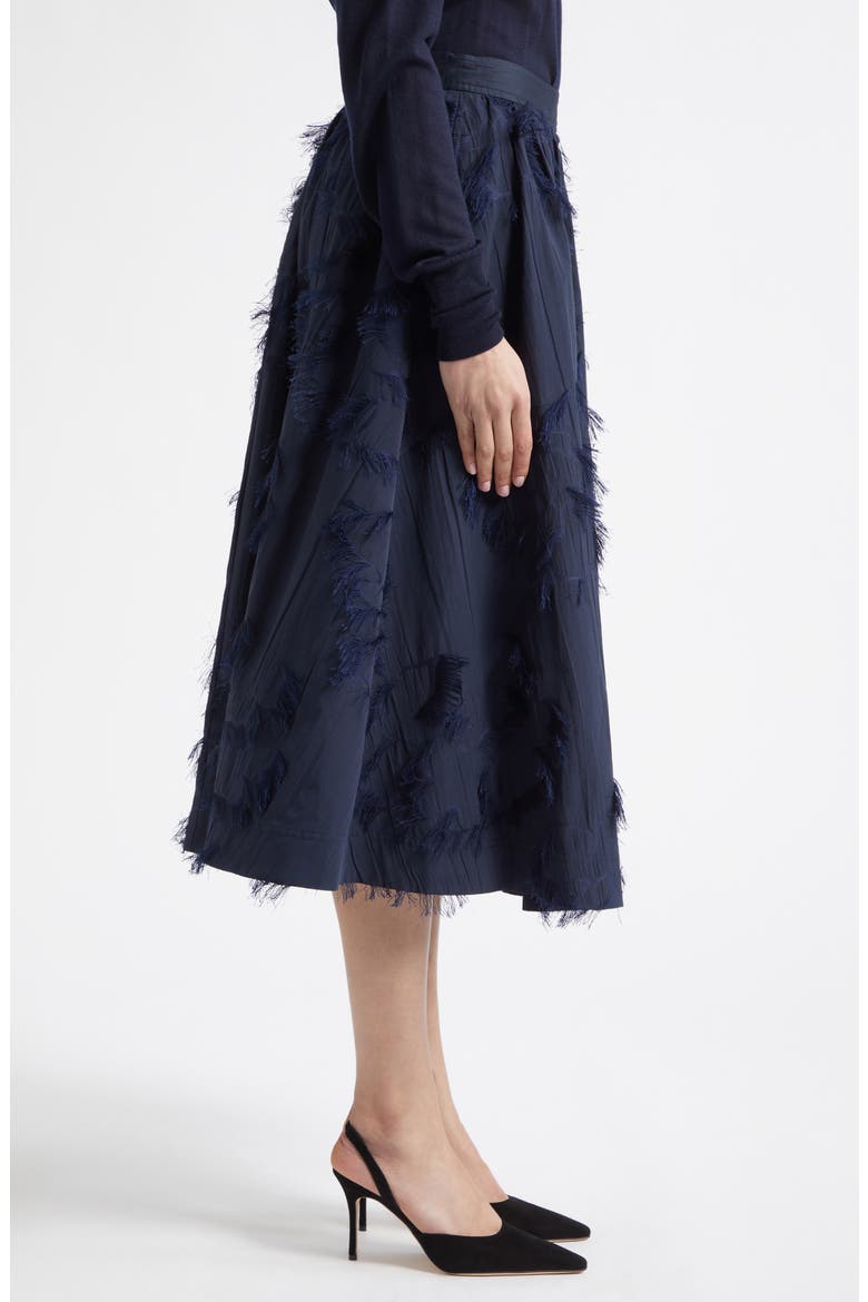 Fil Coupé Midi Skirt, Alternate, color, ULTRA NAVY