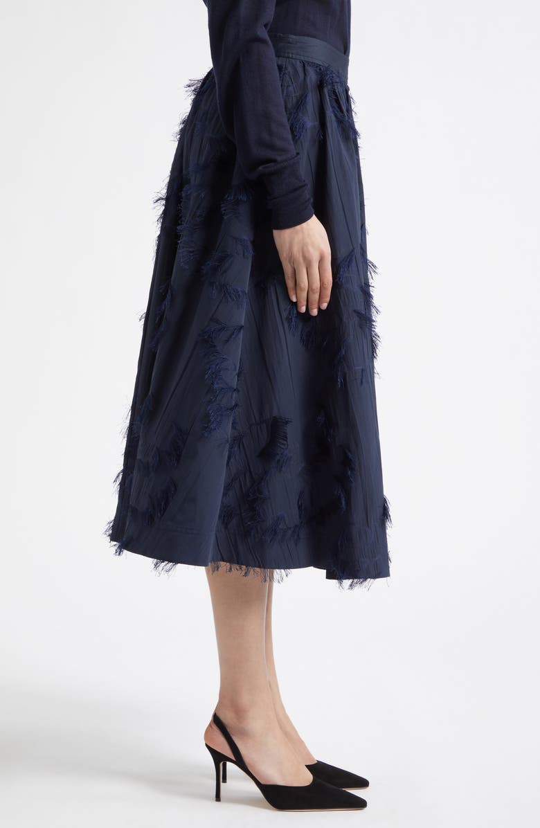 Jason Wu Collection Fil Coupé Midi Skirt, Alternate, color, Ultra Navy