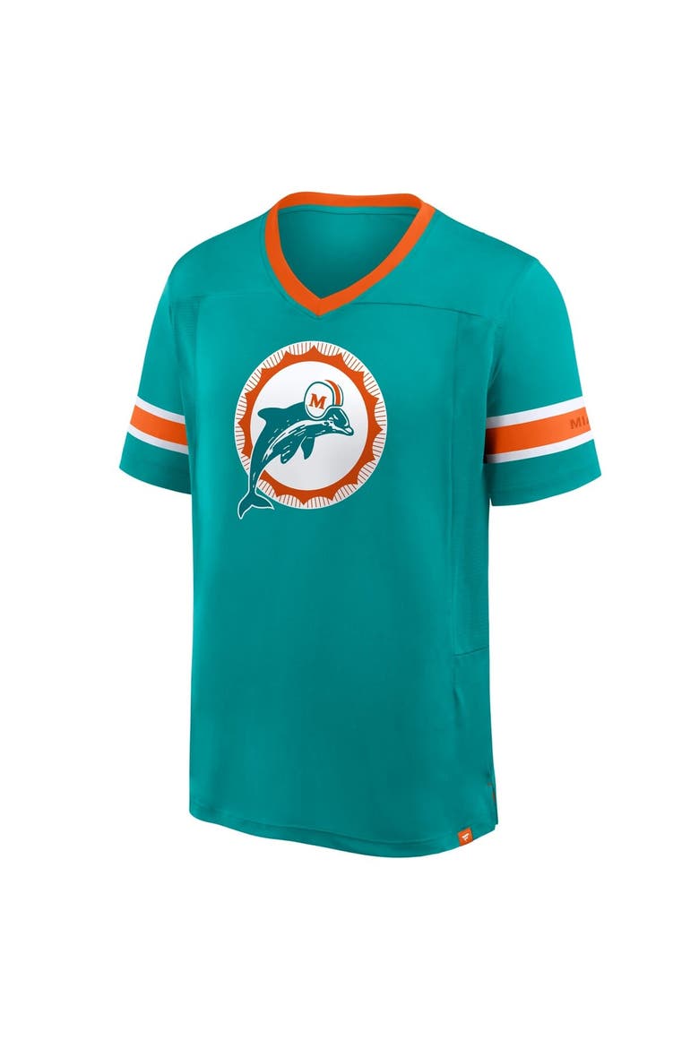 Men's Fanatics Aqua Miami Dolphins Hometown Premium Hashmark V-Neck T-Shirt, Alternate, color, Aqua