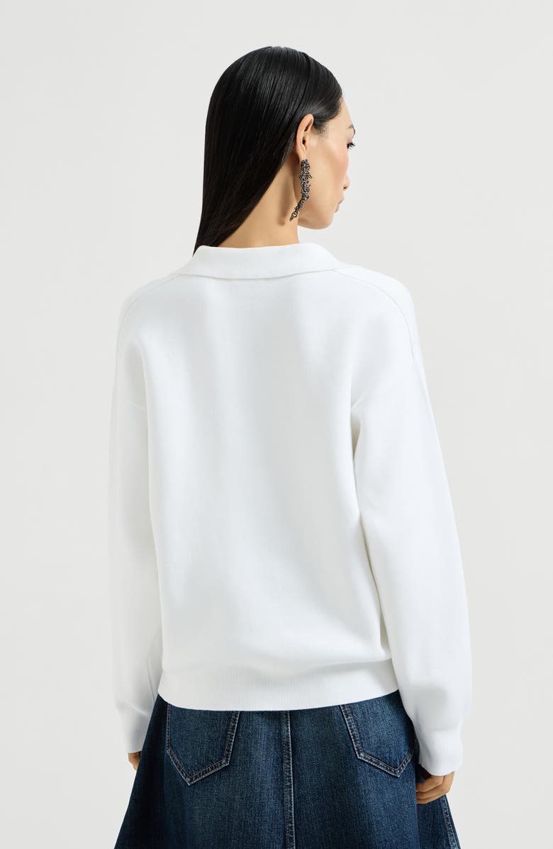 Brunello Cucinelli Double knit polo shirt, Alternate, color, White