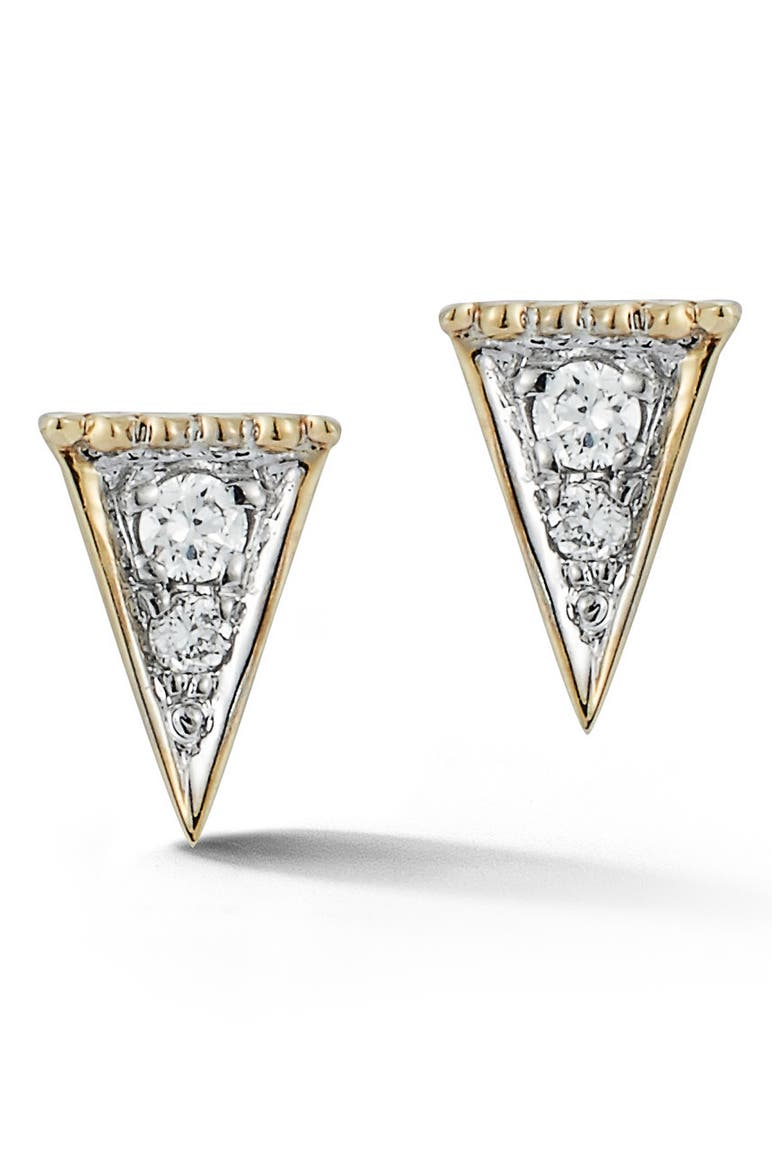 Emily Sarah Sharp Diamond Triangle Stud Earrings, Alternate, color, YELLOW GOLD