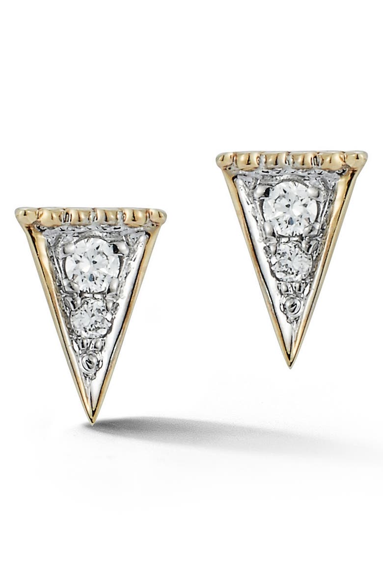 Dana Rebecca Designs Emily Sarah Sharp Diamond Triangle Stud Earrings, Alternate, color, Yellow Gold