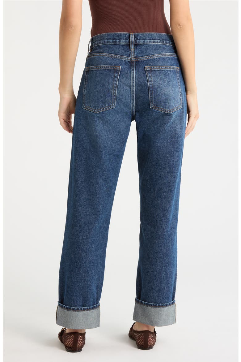 The Hang High Waist Cuffed Straight Leg Jeans, Alternate, color, ACUMEN