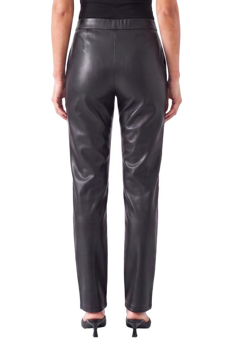 Laurel High Waist Faux Leather Straight Leg Pants, Alternate, color, BLACK