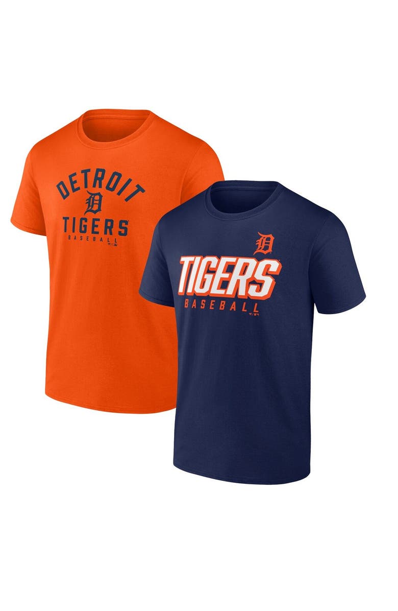 FANATICS Men's Fanatics Branded Orange/Navy Detroit Tigers Player Pack T-Shirt Combo Set, Main, color, 