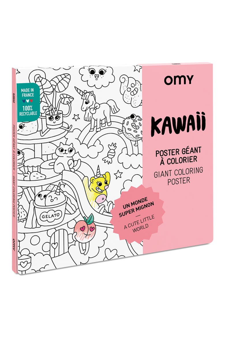 Giant coloring poster Kawaii, Main, color, MULTI