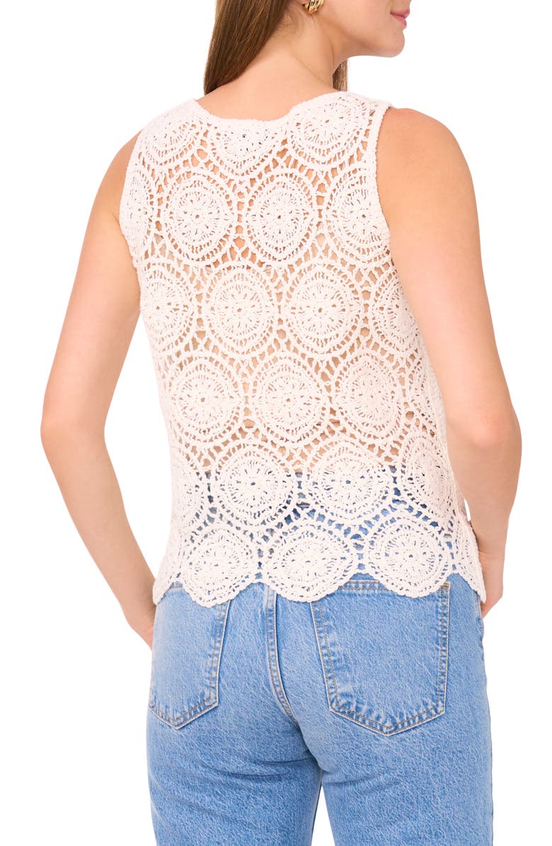 1.STATE Scalloped Crochet Tank, Alternate, color, Antique White