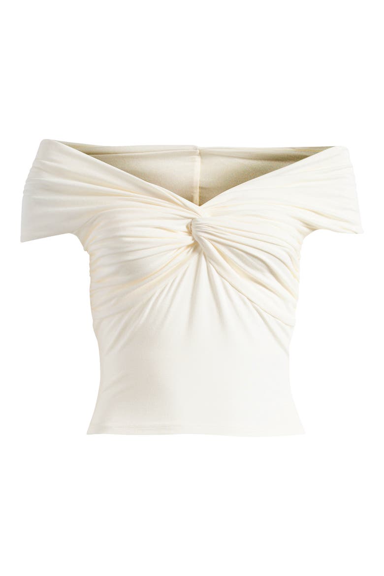 Off the Shoulder Twist Jersey Crop Top, Alternate, color, CLOUD WHITE001