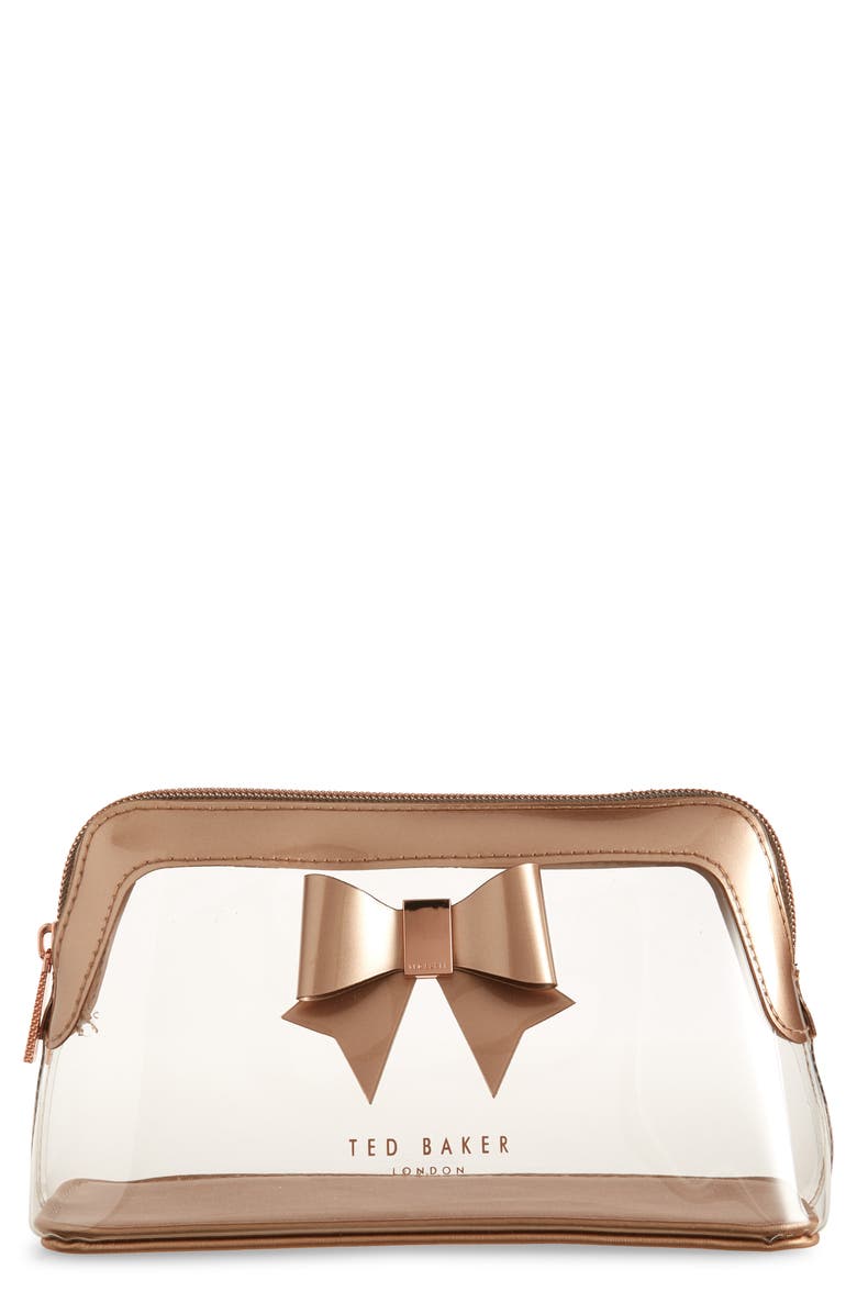Ted Baker London Gemi Bow Clear Cosmetics Bag, Main, color, 