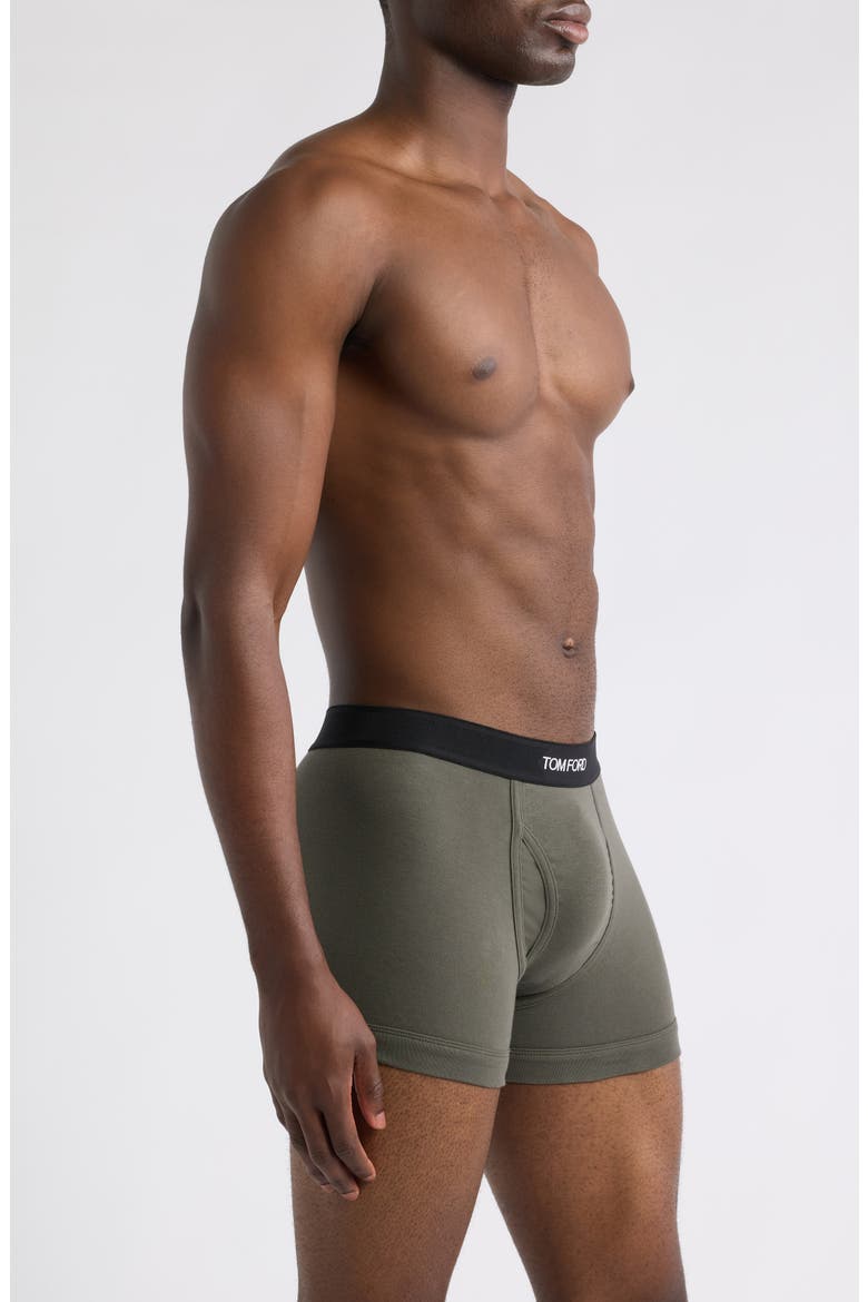 Cotton Stretch Jersey Boxer Briefs, Alternate, color, MILITARY GREEN