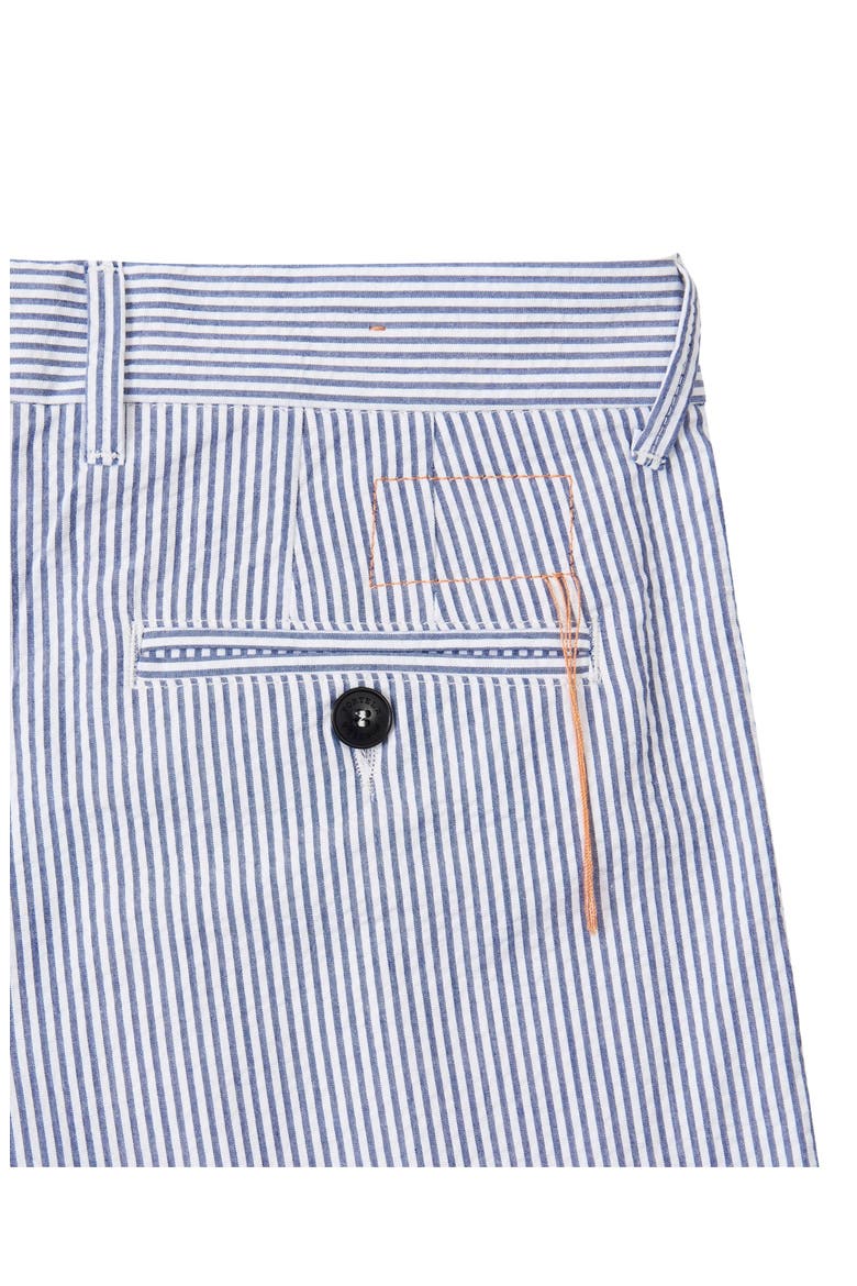 Striped Seersucker Bermuda Shorts, Alternate, color, BLUE