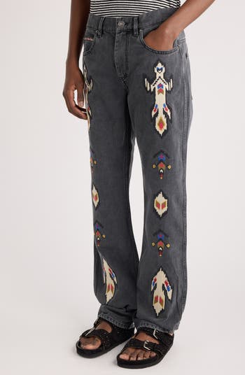 Lewys Embroidered Straight Leg Jeans