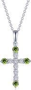 Lafonn Simulated Semiprecious Birthstone Cross Necklace