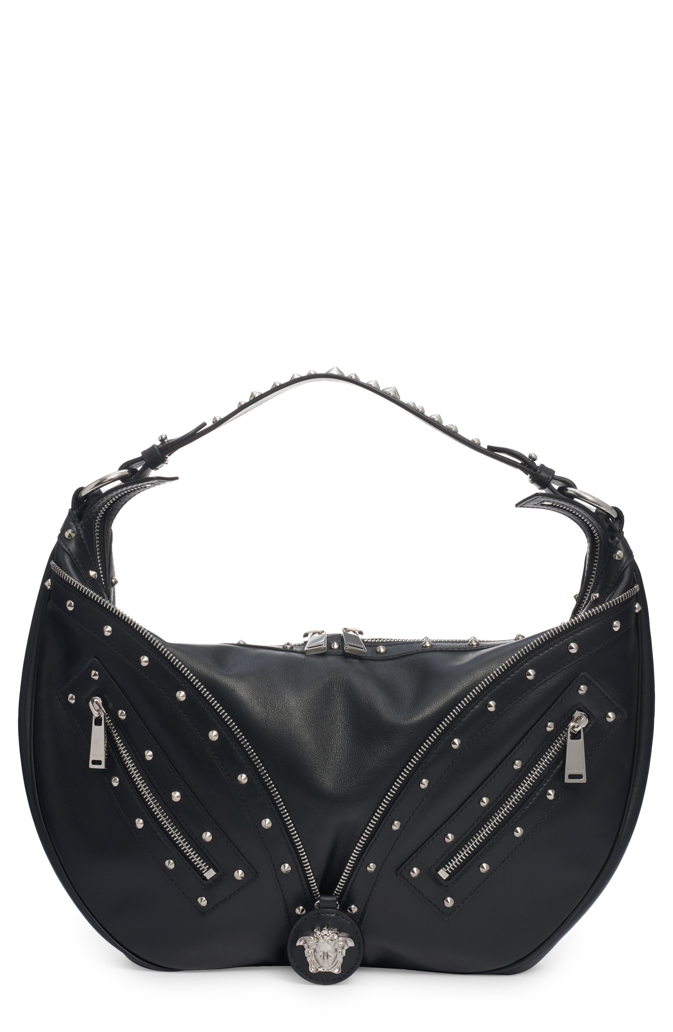 Versace Small La Medusa Archive Hobo Bag, Main, color, 