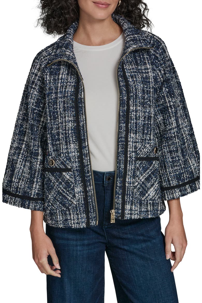 Tweed Capelet, Main, color, BLUE MULTI