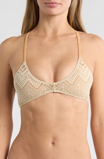free-est by Free People Misty Crop Bikini Top in Sand at Nordstrom Rack, Size Small