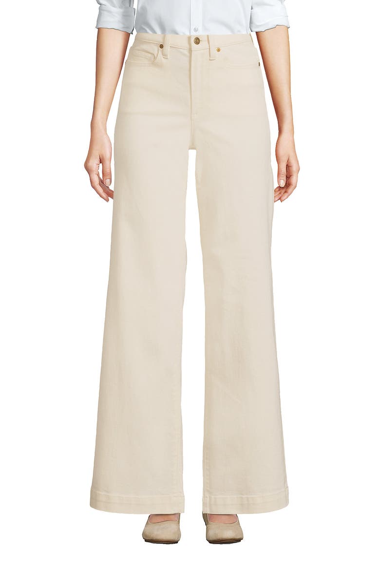 High Rise Wide Leg Denim Jeans, Alternate, color, Natural