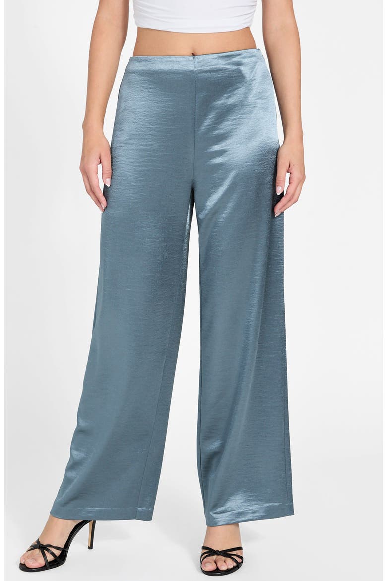 Julie High Waist Satin Pants, Main, color, BLUE