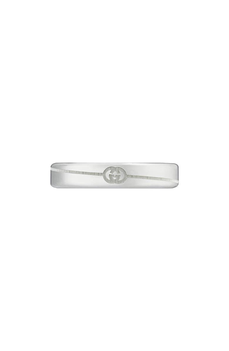 Gucci Interlocking-G Tag Sterling Silver Ring, Alternate, color, Silver