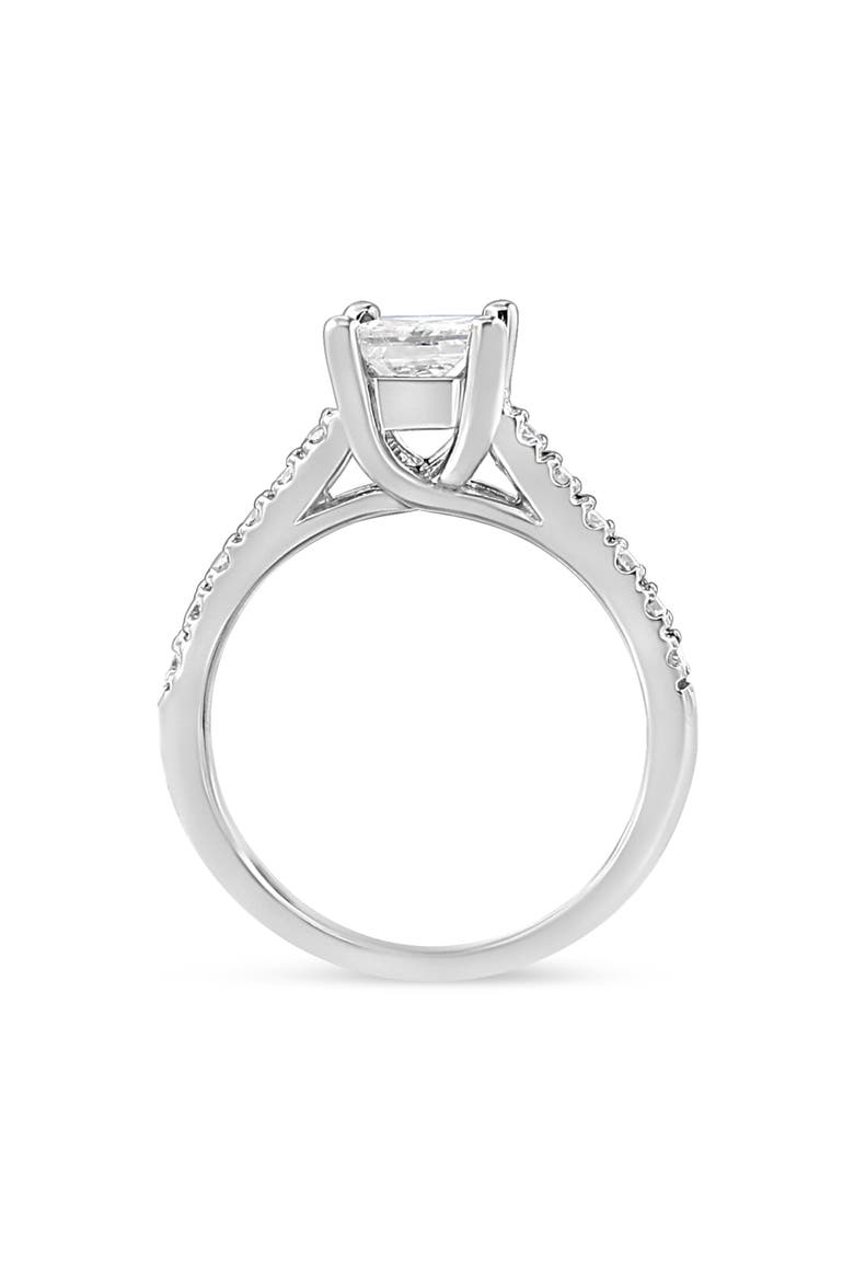 14K Gold 1 1/5 Cttw Princess Diamond Classic Engagement Ring, Alternate, color, White Gold