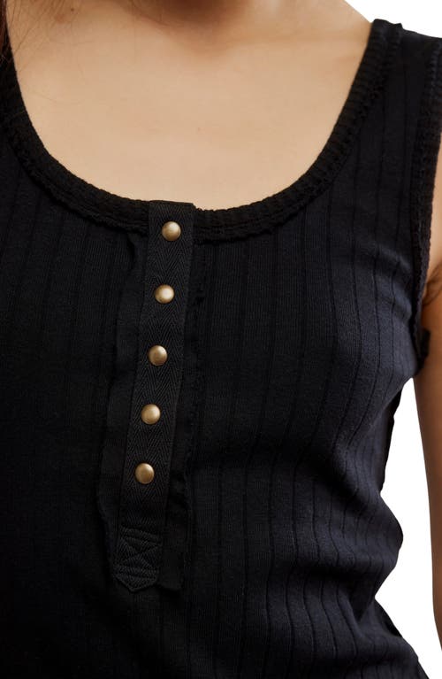 Free People Bryson Henley Tank Top In Black