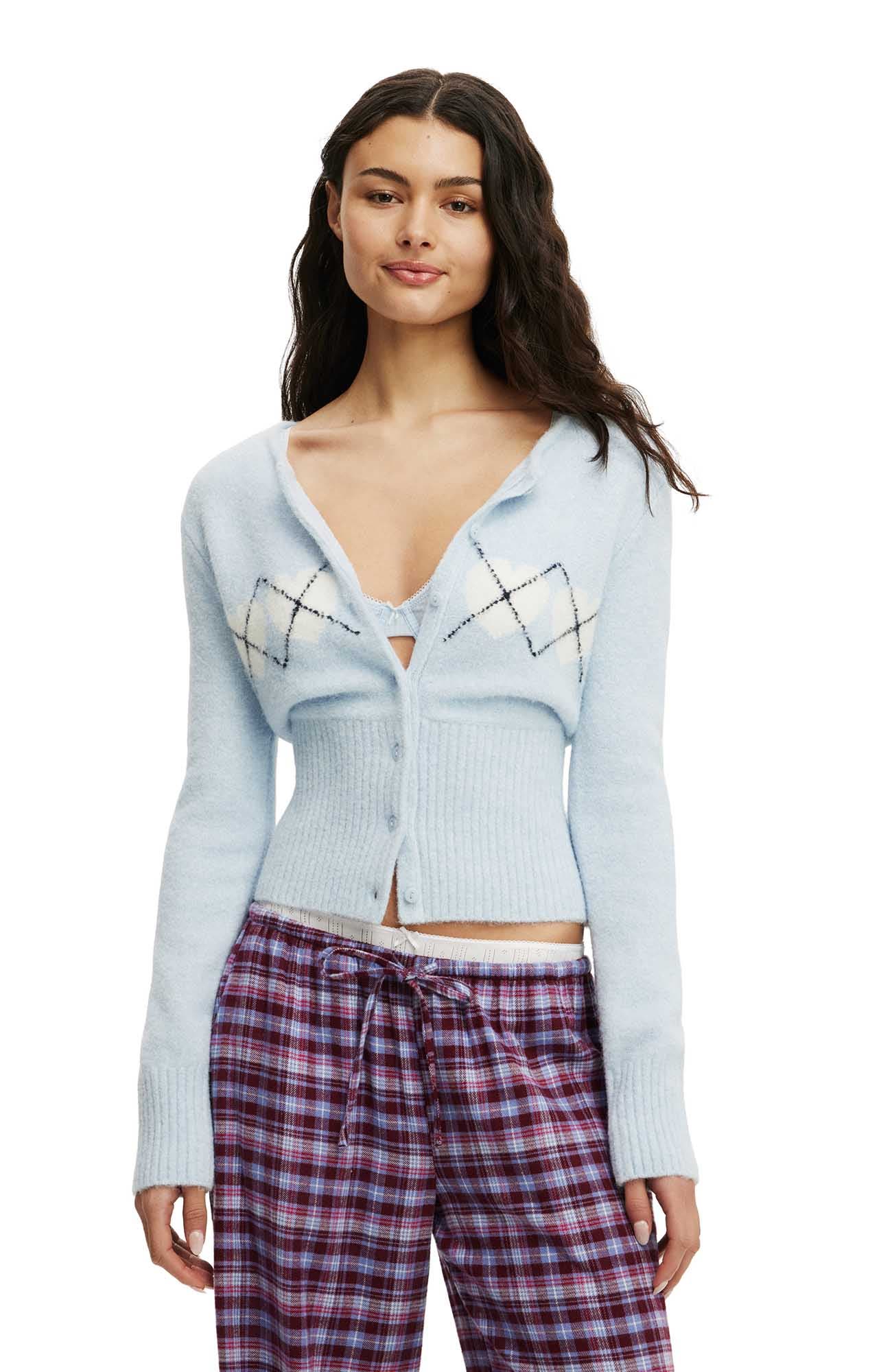 Heart Argyle Violet Blue