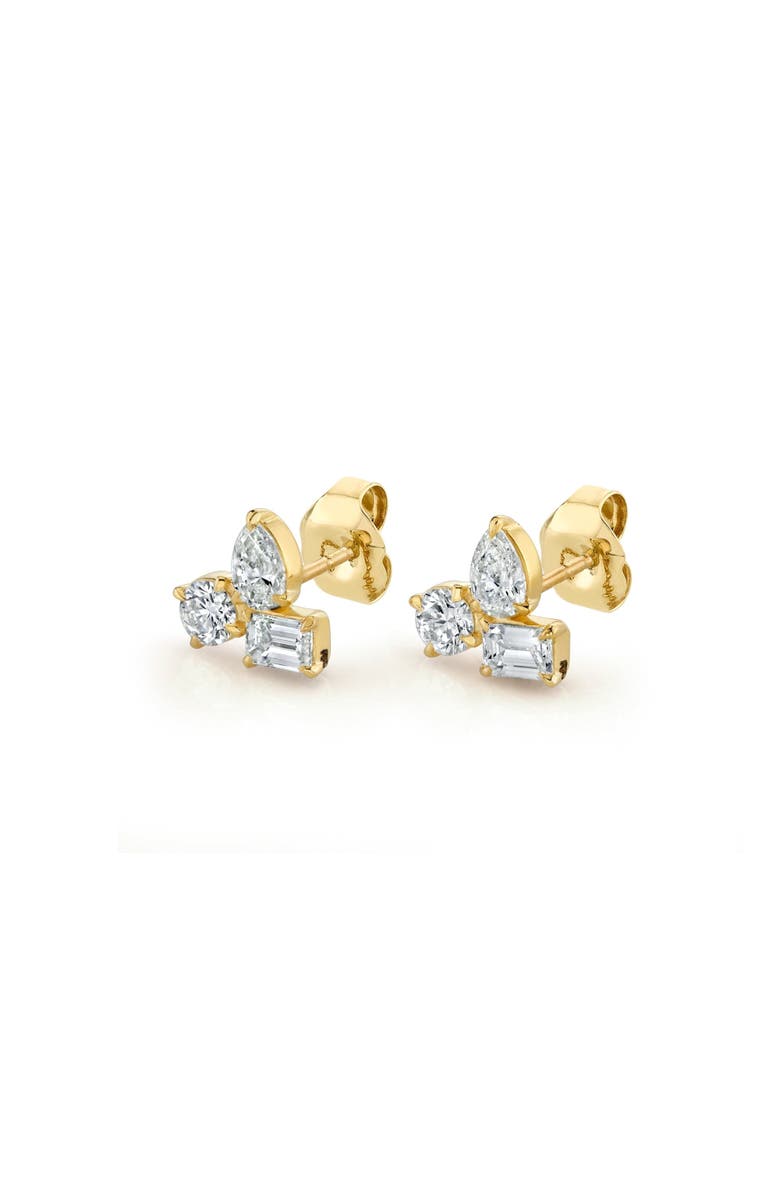Michael M Montage 3 Cluster Stud Earrings, Main, color, Yellow Gold