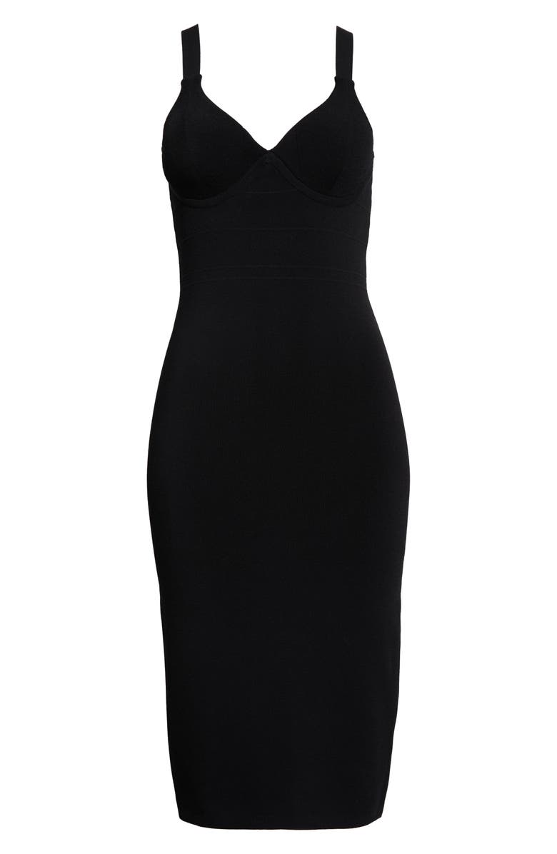 L'AGENCE Jimena Cup Knit Dress, Alternate, color, Black