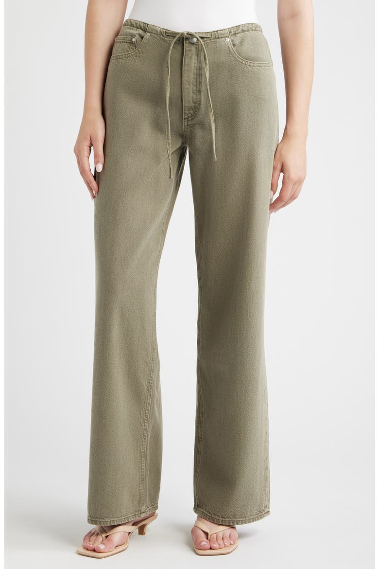 Sienna Drawstring Low Rise Relaxed Wide Leg Jeans, Main, color, CLOVER AURA