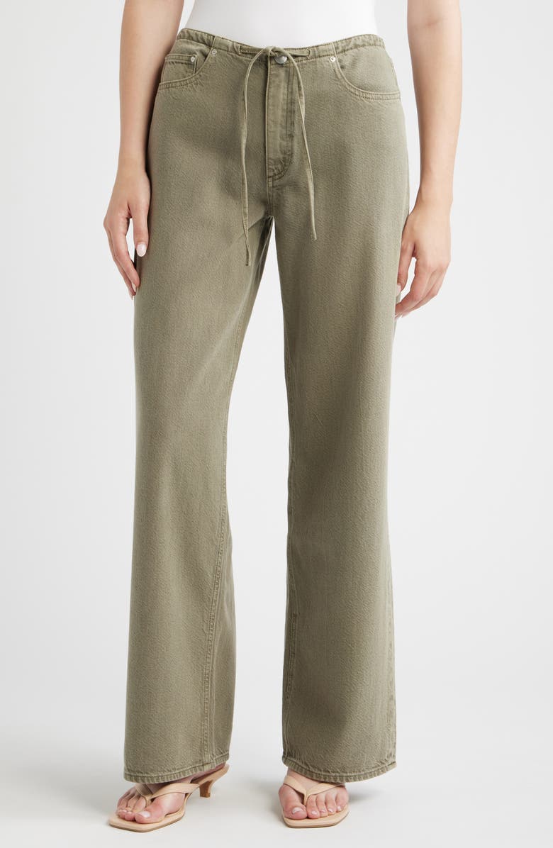 DL1961 Sienna Drawstring Low Rise Relaxed Wide Leg Jeans, Main, color, Clover Aura