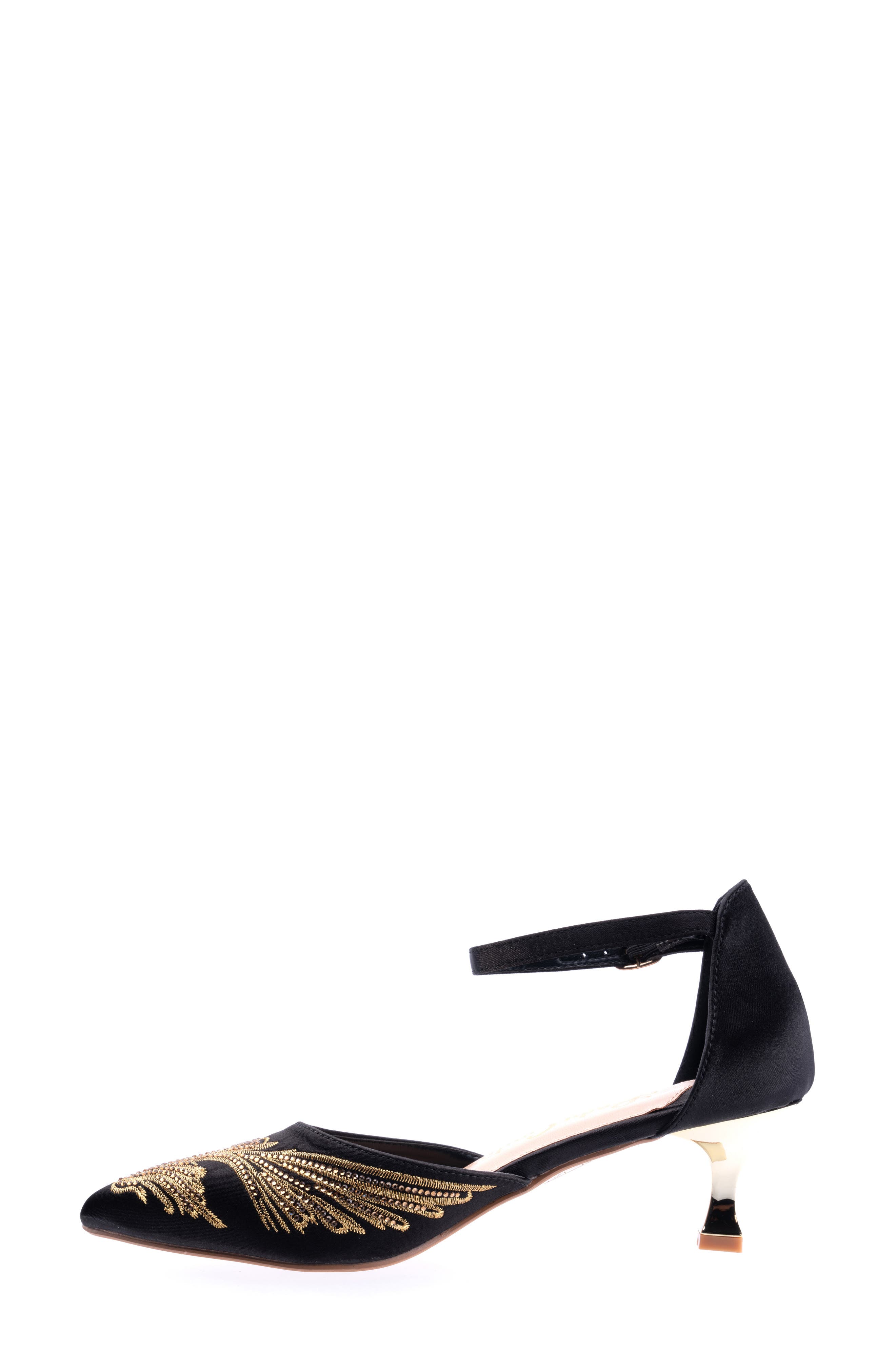 LADY COUTURE Kate Kitten Heel Pump, Alternate, color, Black/ Gold