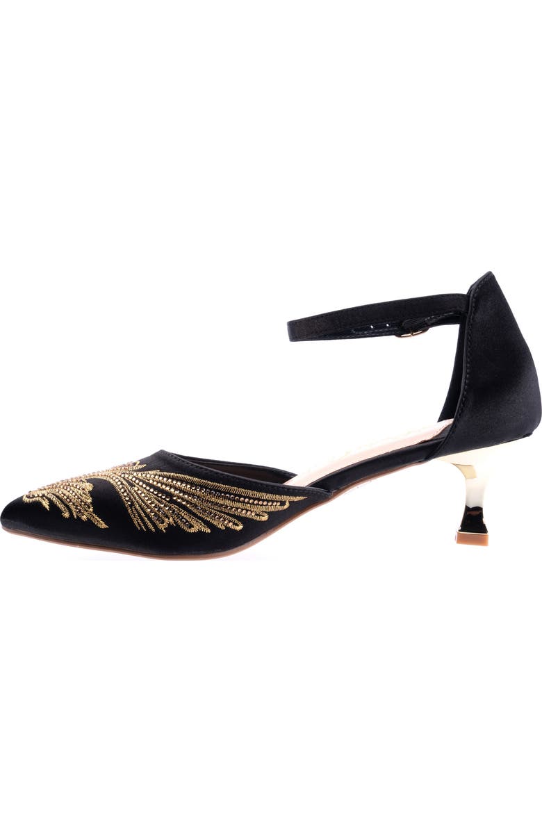 LADY COUTURE Kate Kitten Heel Pump, Alternate, color, Black/ Gold