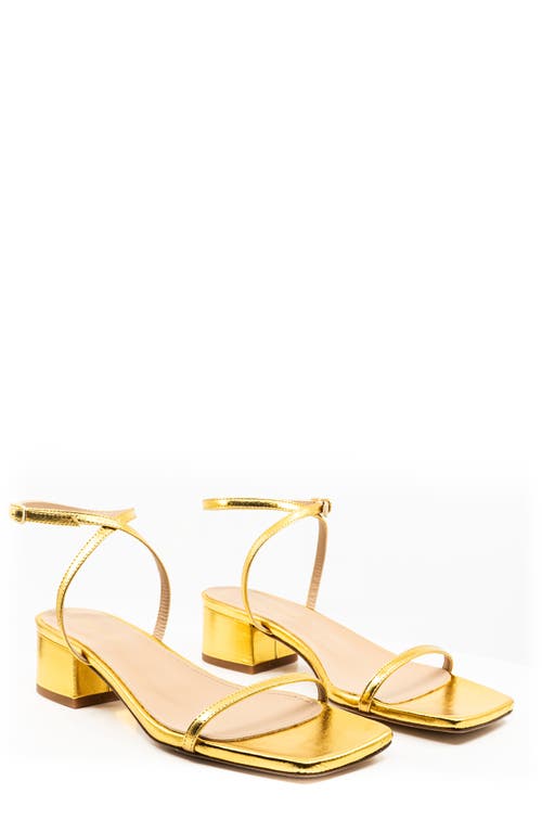 Andrea Gomez Brook Metallic Leather Sandals In Gold