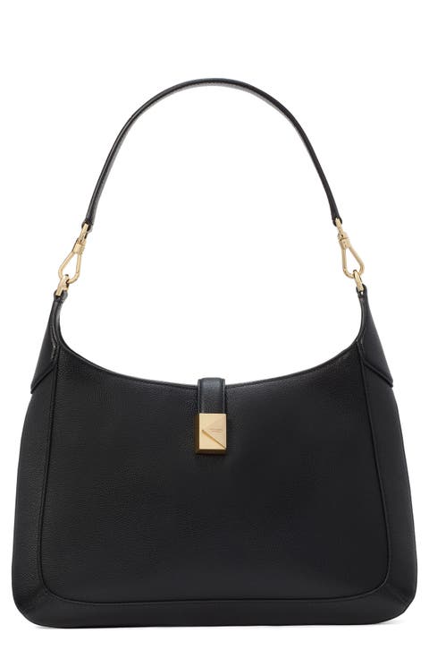 deco leather hobo bag