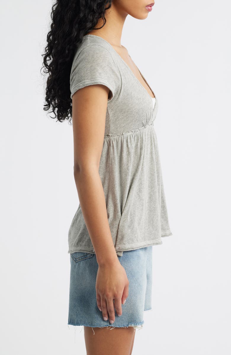 BDG Urban Outfitters Tina Layered Cotton Babydoll Top, Alternate, color, Grey